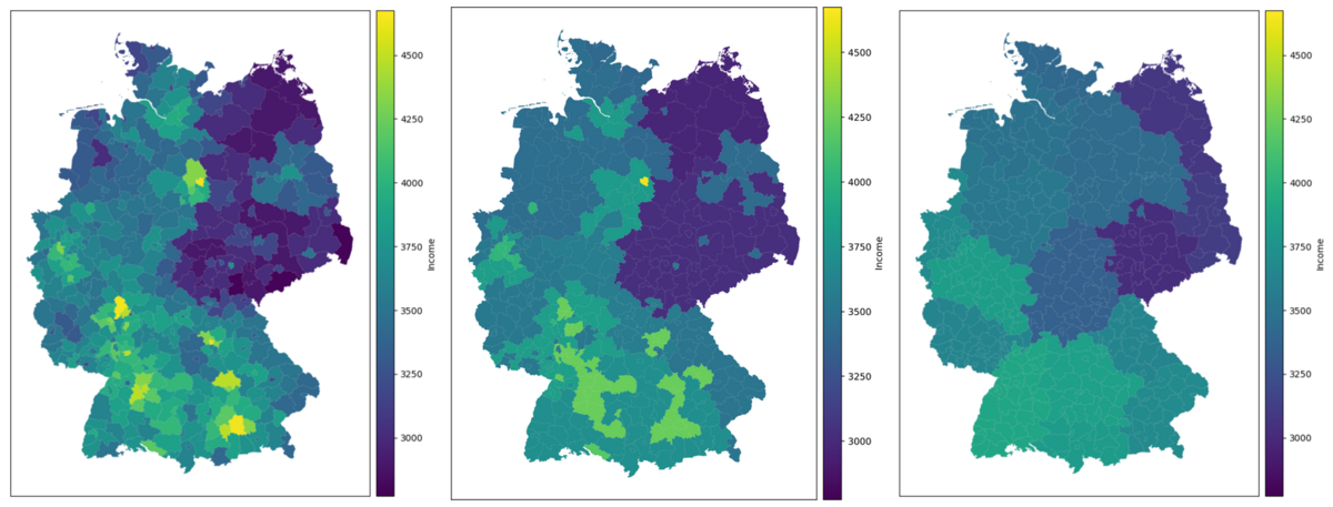 Bi-objective clustering of German districts