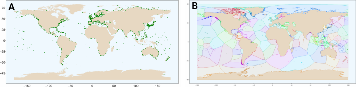 Connected clustering of tide-gauge stations